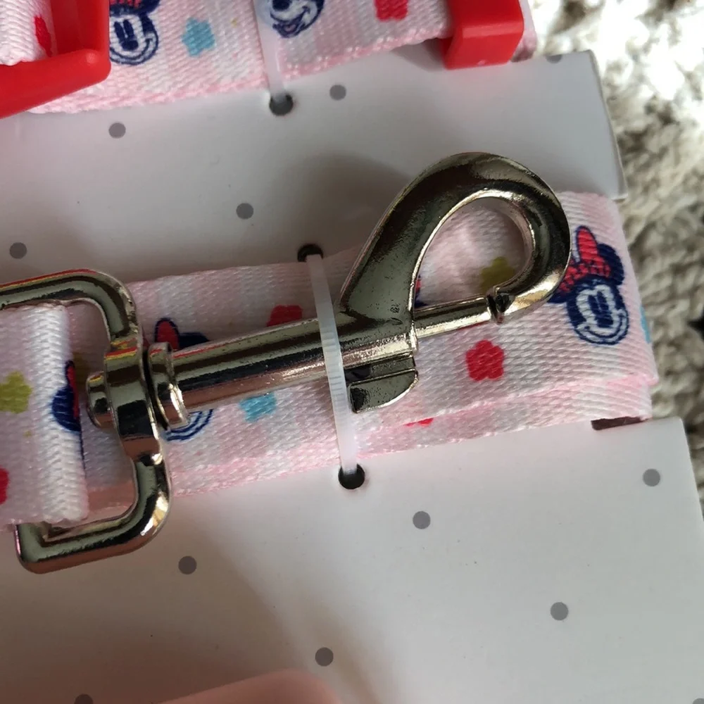 Disney Minnie Mouse Pink and Red Dog Leash & Collar Set